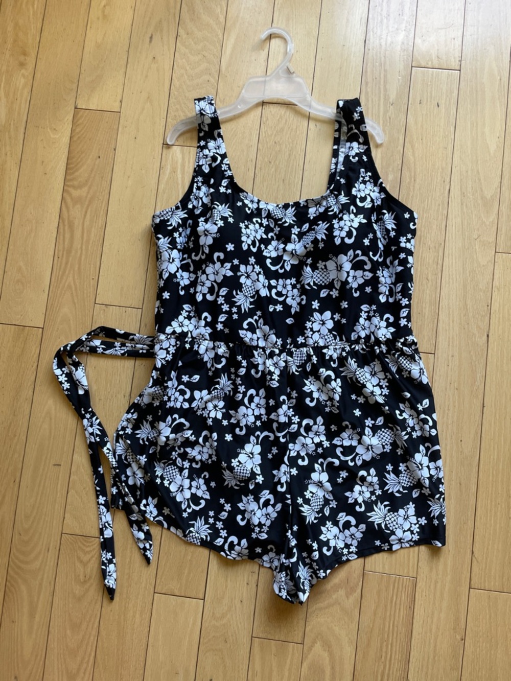 Blair Black and White Floral One-Piece Swim Suit